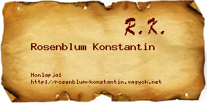 Rosenblum Konstantin névjegykártya